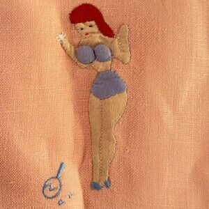 8 Vintage Burlesque Pin Up Cocktail Napkins
